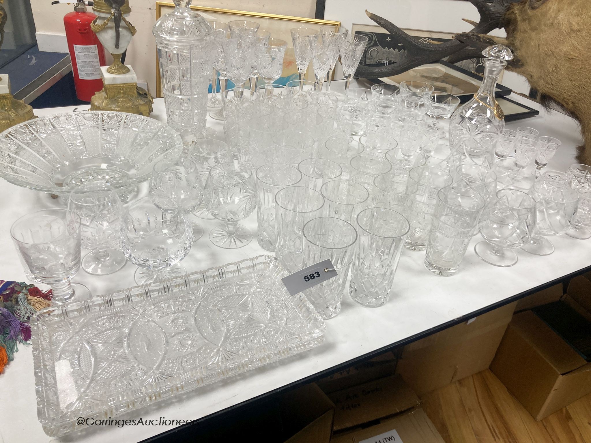 A suite of Hungarian crystal glassware